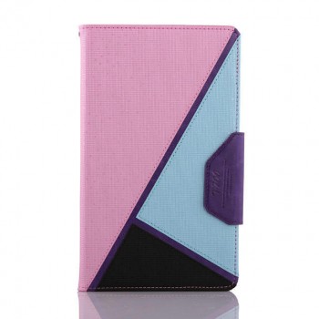 Дизайнерский чехол подставка с внутренними отсеками на силиконовой основе для Samsung Galaxy Tab S 8.4 Розовый
