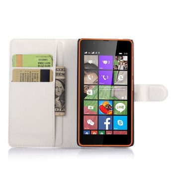 Чехол портмоне подставка с защелкой для Microsoft Lumia 540 Белый