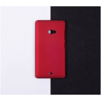 Пластиковый матовый непрозрачный чехол для Microsoft Lumia 540 Красный