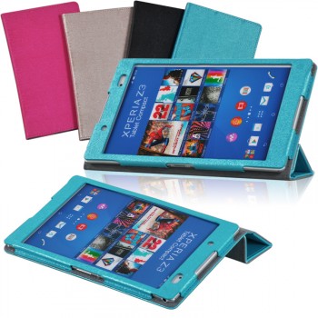 Сегментарный чехол подставка с рамочной защитой текстура Полосы для Sony Xperia Z3 Tablet Compact