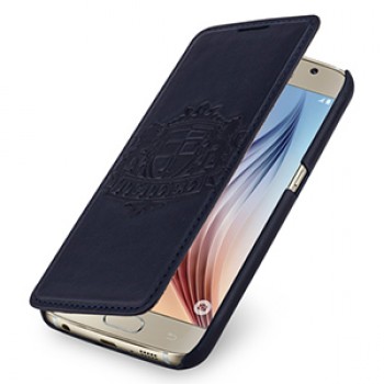 Эксклюзивный текстурный кожаный чехол горизонтальная книжка (нат. кожа) для Samsung Galaxy S6 