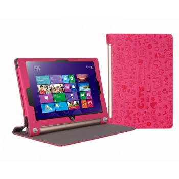 Текстурный чехол подставка с рамочной защитой для Lenovo Yoga Tablet 2 8 Пурпурный