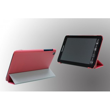 Чехол флип подставка сегментарный для Lenovo IdeaTab A5500 Красный