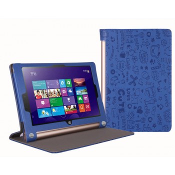 Текстурный чехол подставка с рамочной защитой для Lenovo Yoga Tablet 2 10 Синий