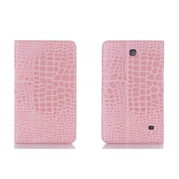 Чехол подставка серия Croco Pattern для Samsung GALAXY Tab 4 8.0 Розовый