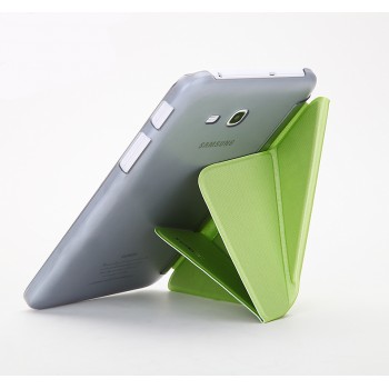 Чехол флип подставка сегментарный для Samsung GALAXY Tab 4 8.0 Зеленый