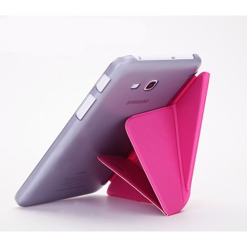 Чехол флип подставка сегментарный для Samsung GALAXY Tab 4 8.0 Пурпурный