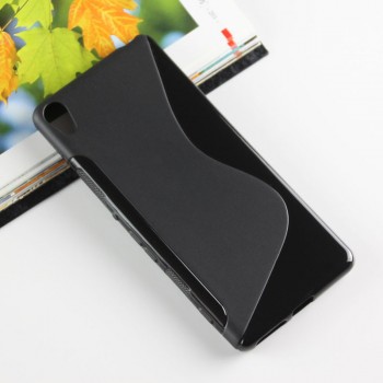 Силиконовый матовый полупрозрачный чехол с дизайнерской текстурой S для Sony Xperia XA Черный
