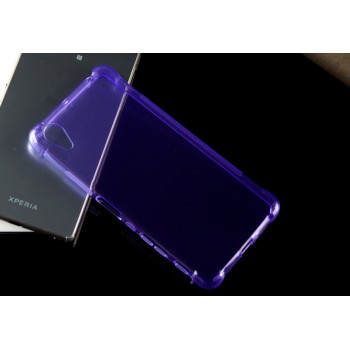 Силиконовый матовый полупрозрачный чехол с усиленными углами для Sony Xperia X Performance Фиолетовый