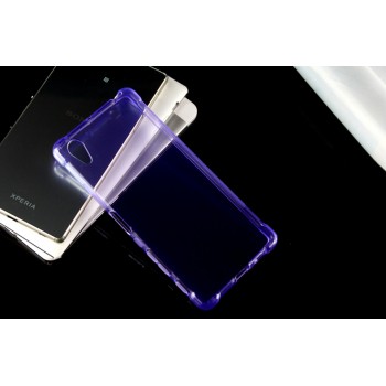 Силиконовый матовый полупрозрачный чехол с усиленными углами для Sony Xperia X  Фиолетовый