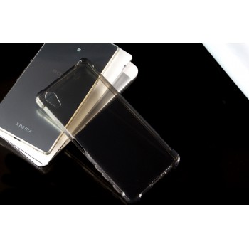 Силиконовый матовый полупрозрачный чехол с усиленными углами для Sony Xperia X  Черный