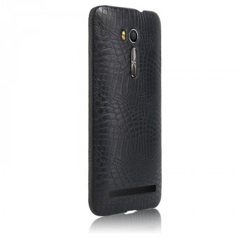 Чехол задняя накладка для Asus ZenFone Go TV/ASUS Zenfone 5.5 с текстурой кожи крокодила Черный