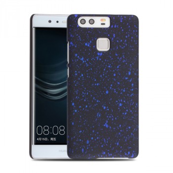 Пластиковый непрозрачный матовый чехол с голографическим принтом Звезды для Huawei P9 Синий