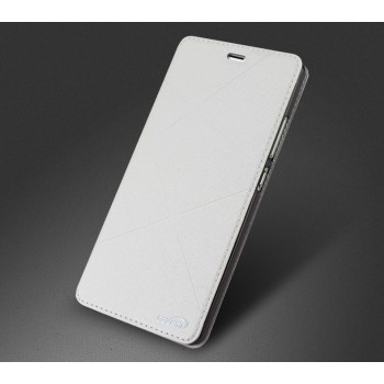Чехол горизонтальная книжка текстура Линии на силиконовой основе для Huawei P9 Белый