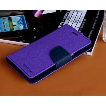 Дизайнерский текстурный чехол портмоне подставка на силиконовой основе с магнитной защелкой для Samsung Galaxy Win Фиолетовый