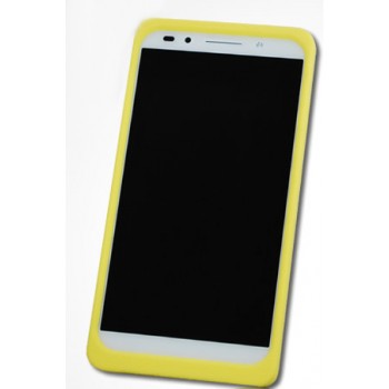 Силиконовый матовый непрозрачный чехол с нескользящими гранями и нескользящим софт-тач покрытием для Huawei P9 Желтый