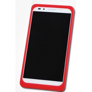 Силиконовый матовый непрозрачный чехол с нескользящими гранями и нескользящим софт-тач покрытием для Huawei P9 Красный