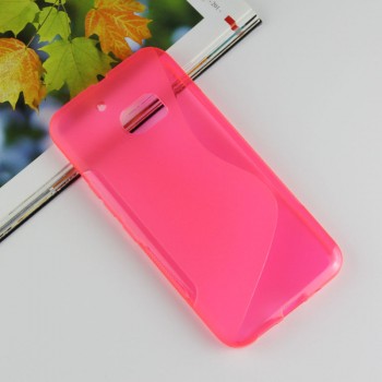 Силиконовый матовый полупрозрачный чехол с дизайнерской текстурой S для HTC 10 Розовый