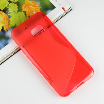 Силиконовый матовый полупрозрачный чехол с дизайнерской текстурой S для HTC 10 Красный