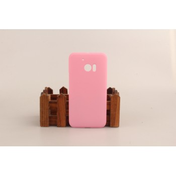Пластиковый непрозрачный матовый чехол для HTC 10  Розовый