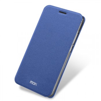 Чехол горизонтальная книжка подставка на силиконовой основе для Meizu Pro 6  Синий
