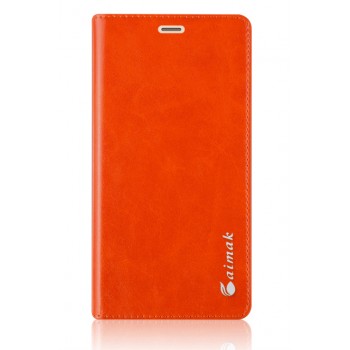 Вощеный чехол горизонтальная книжка подставка на присосках для Xiaomi RedMi 3 Pro/3S Оранжевый