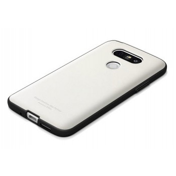 Силиконовый матовый непрозрачный противоударный чехол для LG G5 Белый