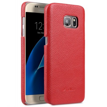 Кожаный чехол накладка для Samsung Galaxy S7  Красный