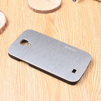 Пластиковый непрозрачный матовый чехол с текстурным покрытием Металл для Samsung Galaxy S4 Mini Белый