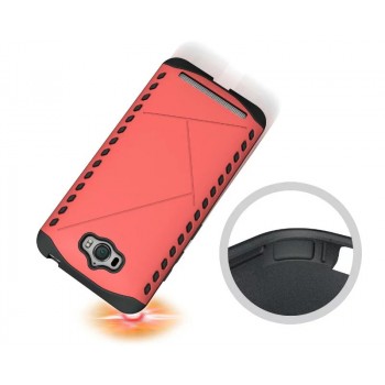 Противоударный двухкомпонентный силиконовый матовый непрозрачный чехол с поликарбонатными вставками экстрим защиты для ASUS ZenFone Max  Красный