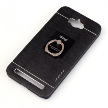 Пластиковый непрозрачный матовый металлик чехол для ASUS ZenFone Max  Черный