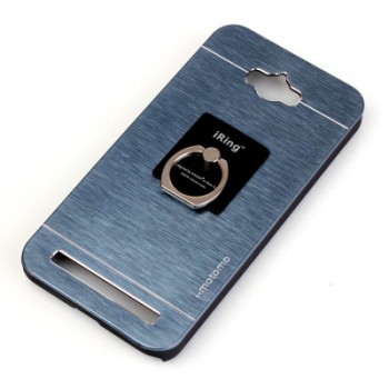 Пластиковый непрозрачный матовый металлик чехол для ASUS ZenFone Max  Синий