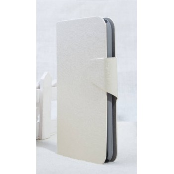 Чехол горизонтальная книжка подставка на пластиковой основе с отсеком для карт на магнитной защелке для Samsung Galaxy Core 2 Белый