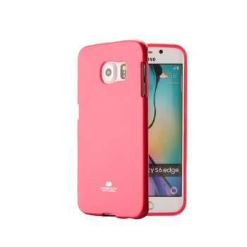 Силиконовый непрозрачный чехол для Samsung Galaxy S6 Edge  Розовый