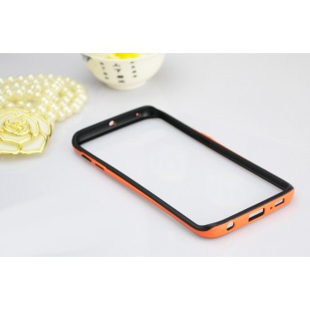 Двухкомпонентный силиконовый матовый непрозрачный чехол с поликарбонатным бампером для Samsung Galaxy S6 Edge  Оранжевый