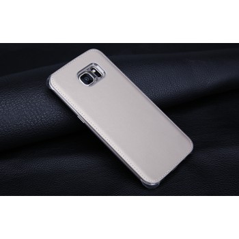 Чехол накладка текстурная отделка Кожа для Samsung Galaxy S7 Серый