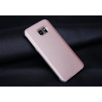 Чехол накладка текстурная отделка Кожа для Samsung Galaxy S7 Розовый