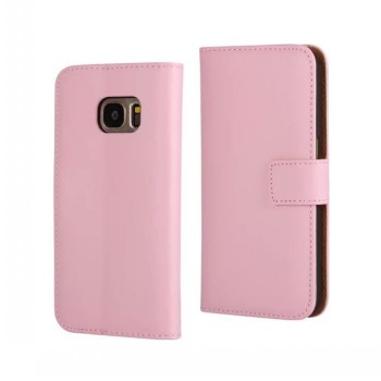 Чехол портмоне подставка на пластиковой основе на магнитной защелке для Samsung Galaxy S7 Розовый