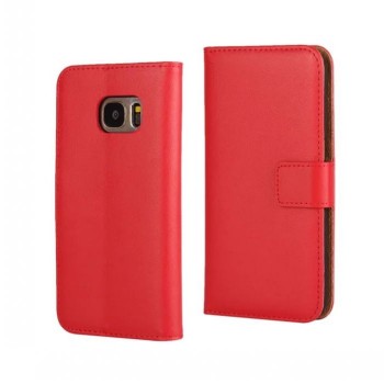 Чехол портмоне подставка на пластиковой основе на магнитной защелке для Samsung Galaxy S7 Красный