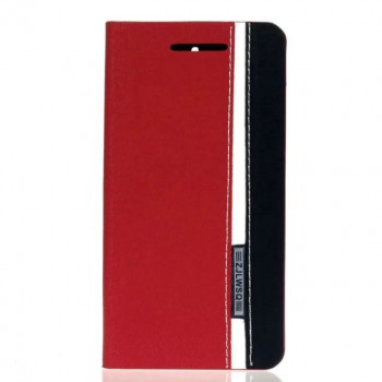 Чехол горизонтальная книжка подставка текстура Линии на силиконовой основе с отсеком для карт для ASUS ZenFone Go 4.5  Красный
