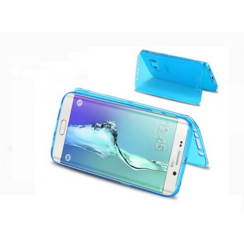 Двухкомпонентный силиконовый матовый полупрозрачный чехол горизонтальная книжка с акриловой полноразмерной транспарентной смарт крышкой для Samsung Galaxy S7 Edge