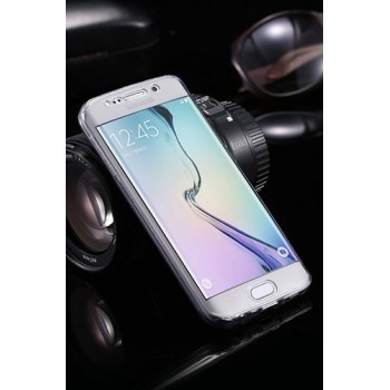 Двухкомпонентный силиконовый матовый полупрозрачный чехол горизонтальная книжка с акриловой полноразмерной транспарентной смарт крышкой для Samsung Galaxy S7 Edge Серый