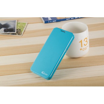 Чехол горизонтальная книжка подставка на пластиковой основе для Samsung Galaxy S7 Edge  Голубой