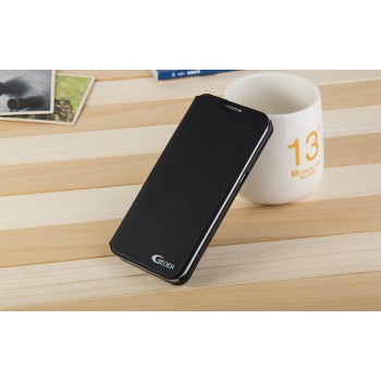 Чехол горизонтальная книжка подставка на пластиковой основе для Samsung Galaxy S7 Edge  Черный
