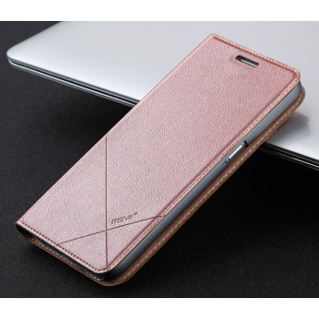 Чехол горизонтальная книжка подставка текстура Линии на пластиковой основе с отсеком для карт для Samsung Galaxy S7 Edge Розовый
