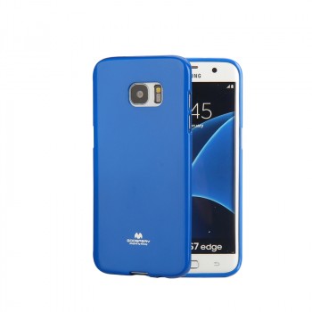 Силиконовый глянцевый непрозрачный чехол для Samsung Galaxy S7 Edge  Синий