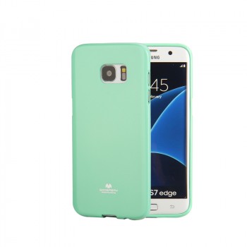 Силиконовый глянцевый непрозрачный чехол для Samsung Galaxy S7 Edge  Зеленый