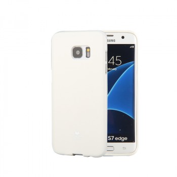 Силиконовый глянцевый непрозрачный чехол для Samsung Galaxy S7 Edge  Белый
