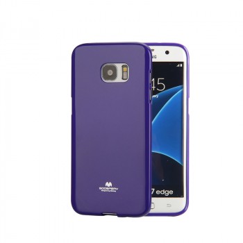 Силиконовый глянцевый непрозрачный чехол для Samsung Galaxy S7 Edge  Фиолетовый