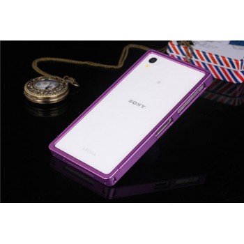 Металлический прямоугольный бампер сборного типа для Sony Xperia Z1  Фиолетовый